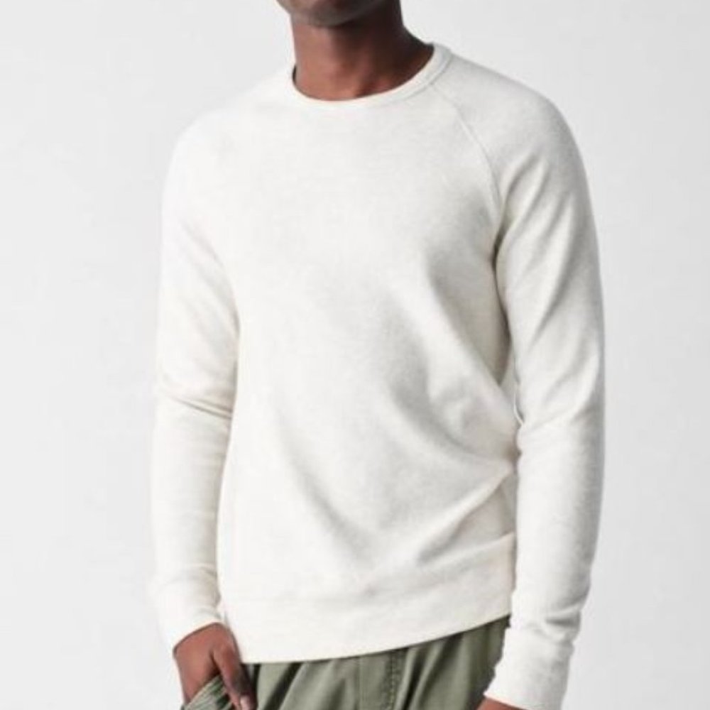 Faherty Brand Men's Legend Crew Neck Sweater - Off White - XL - New w/Tags